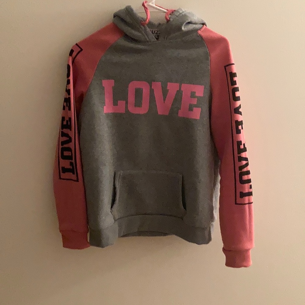 Pink and gray love hoodie